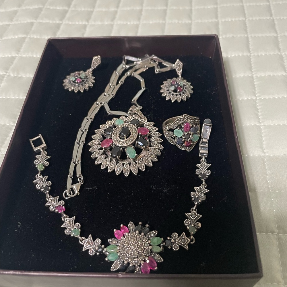 Vintage 925 Jewelry Set - Picture 1 of 16